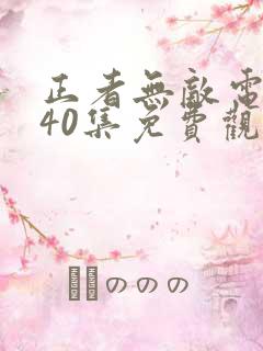 正者无敌电视剧40集免费观看 正者无敌电视剧40集免费观看