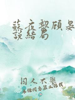 苏夜黎顾晏沉小说结局