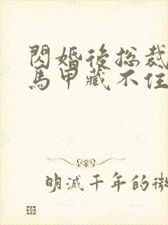 闪婚后总裁夫妇马甲藏不住主演