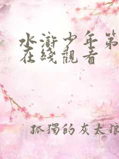 水浒少年第一部在线观看