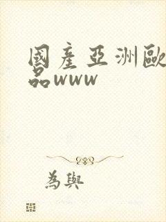 国产亚洲欧美精品www