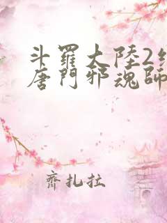 斗罗大陆2绝世唐门邪魂师