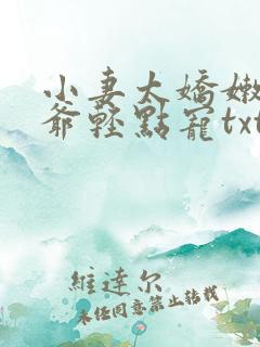 小妻太娇嫩,枭爷轻点宠txt免费下载