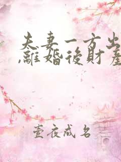 夫妻一方出轨了,离婚后财产怎么分割