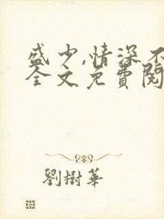 盛少,情深不晚全文免费阅读