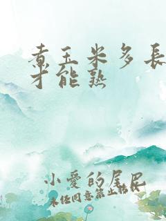 煮玉米多长时间才能熟