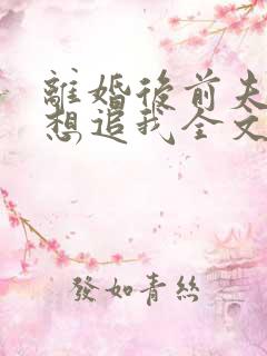 离婚后前夫总是想追我全文免费阅读