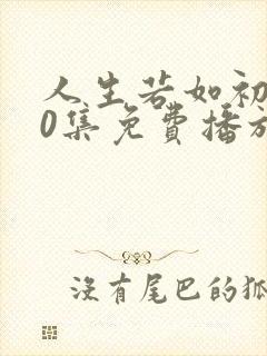 人生若如初见40集免费播放