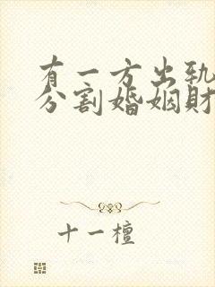有一方出轨怎么分割婚姻财产