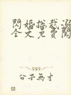 闪婚总裁溺宠妻全文免费阅读全文