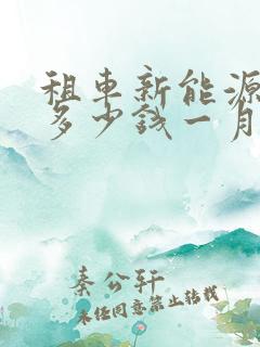 租车新能源汽车多少钱一月