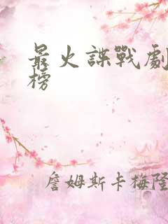 最火谍战剧排行榜