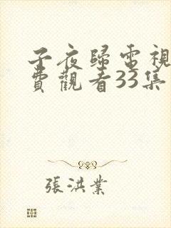 子夜归电视剧免费观看33集在线播放