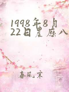 1998年8月22日农历八字