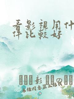 看影视用什么软件比较好