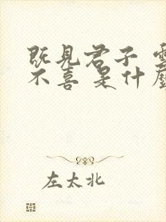 既见君子 云胡不喜 是什么意思