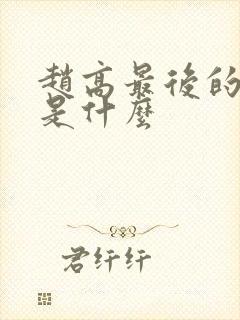 赵高最后的结局是什么