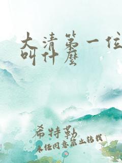 大清第一位皇上叫什么