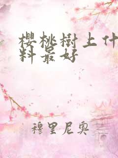 樱桃树上什么肥料最好