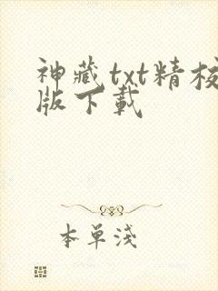 神藏txt精校版下载