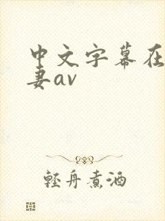 中文字幕在线人妻av