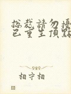 总裁请勿扰原配已重生顶点