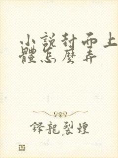 小说封面上的字体怎么弄