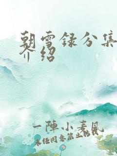 朝雪录分集剧情介绍