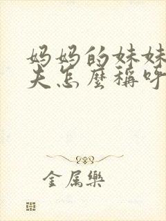 妈妈的妹妹的丈夫怎么称呼