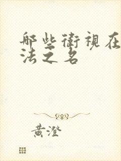 哪些卫视在播以法之名