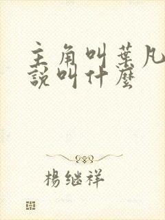 主角叫叶凡的小说叫什么