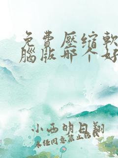 免费压缩软件电脑版哪个好