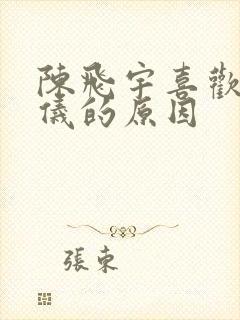 陈飞宇喜欢张婧仪的原因