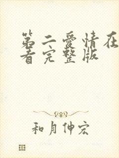 第二爱情在线观看完整版