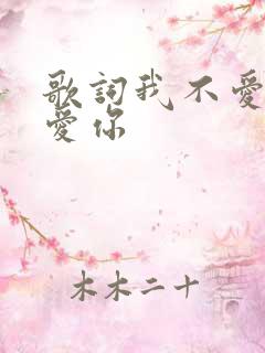 歌词我不爱你谁爱你