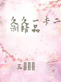 久久一卡二卡亚洲精品