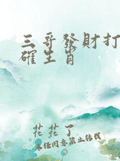 三哥发财打一准确生肖