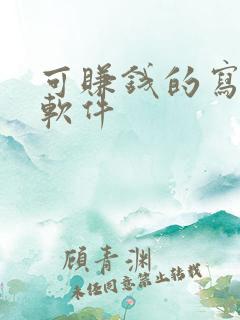 可赚钱的写小说软件