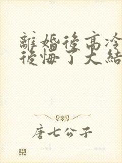 离婚后高冷总裁后悔了大结局