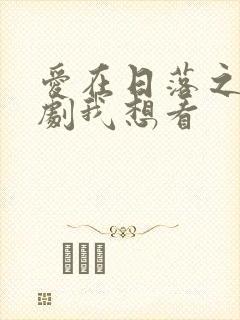 爱在日落之前短剧我想看
