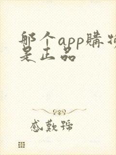 那个app购物是正品