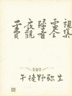 子夜归电视剧免费观看全集高清38