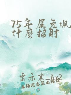 75年属兔佩戴什么招财