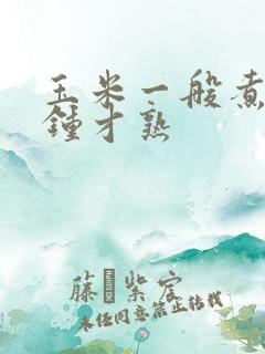 玉米一般煮几分钟才熟