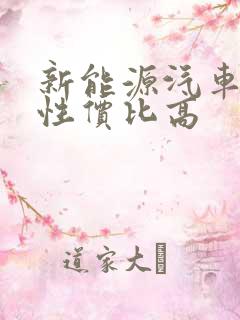 新能源汽车哪款性价比高