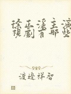 徐正溪主演的电视剧有哪些