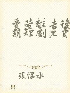 爱若离去后悔无期短剧免费观看全集