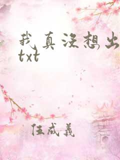 我真没想出名啊txt