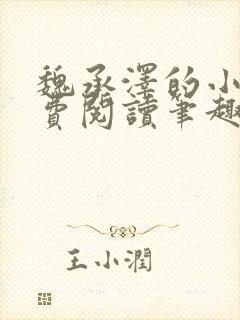 魏承泽的小说免费阅读笔趣阁