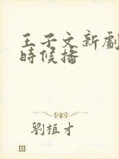 王子文新剧什么时候播